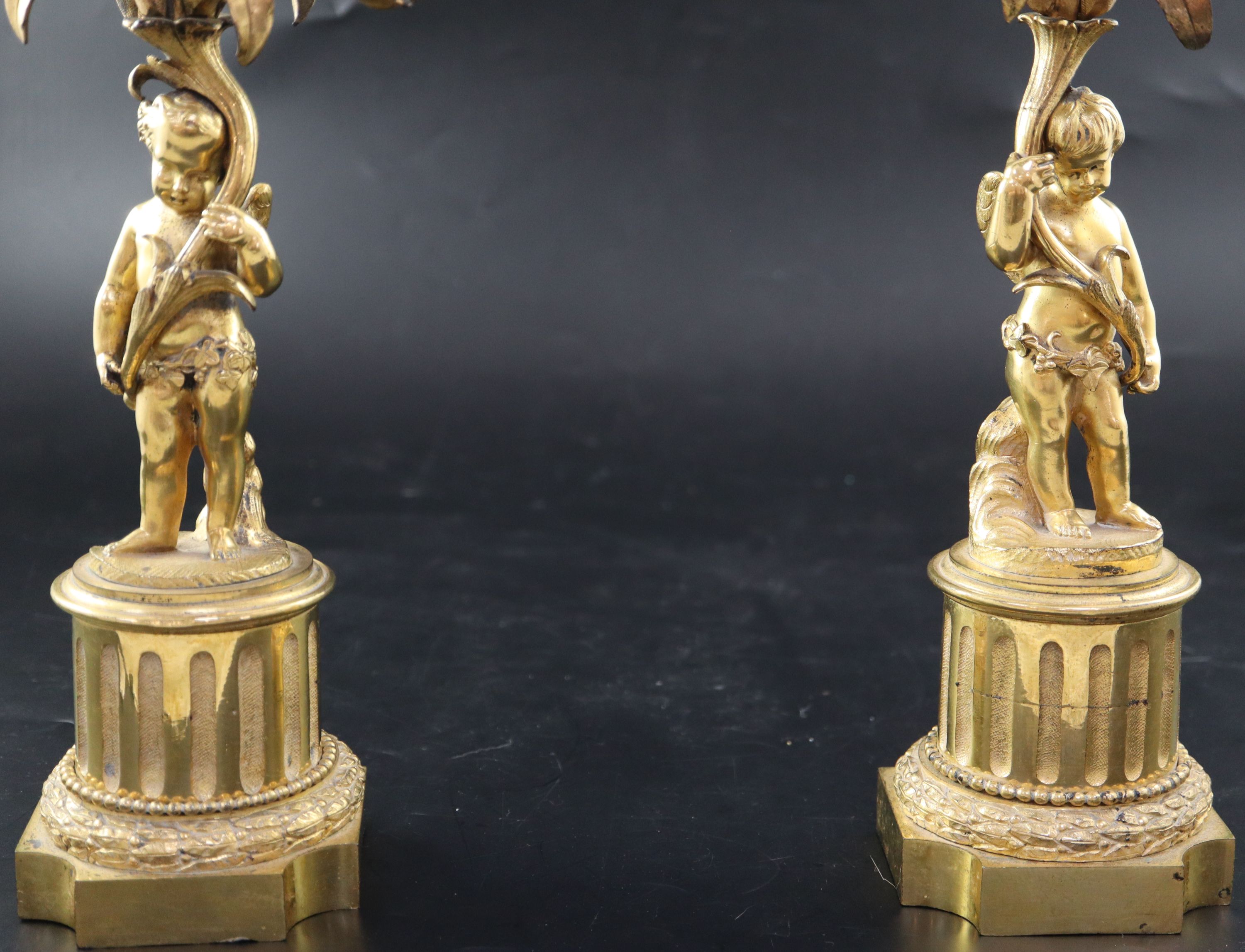 A pair of 19th century French ormolu candelabra, height 47cm